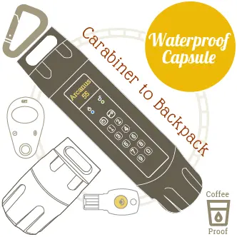 A Waterproof Capsule shields your USB from physical damage. The Virtual Keyboard Chrome extension protects your information on bank, tax or shopping websites.